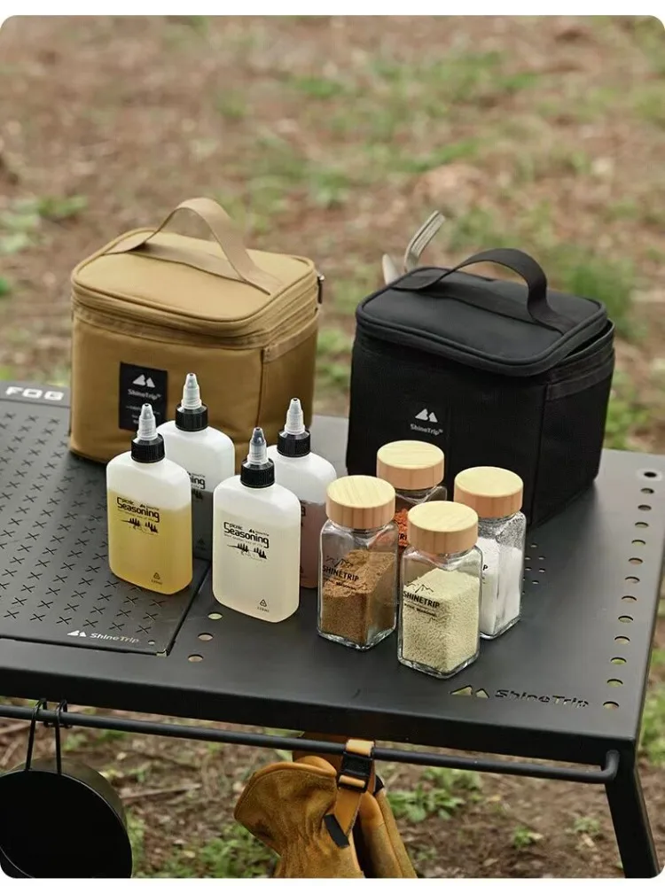 Seasoning Bottle Set Portable Storage Bag Oil Dispenser Condiment Fuel Bottle For Outdoor Camping Picnic Barbecue Cooking Use