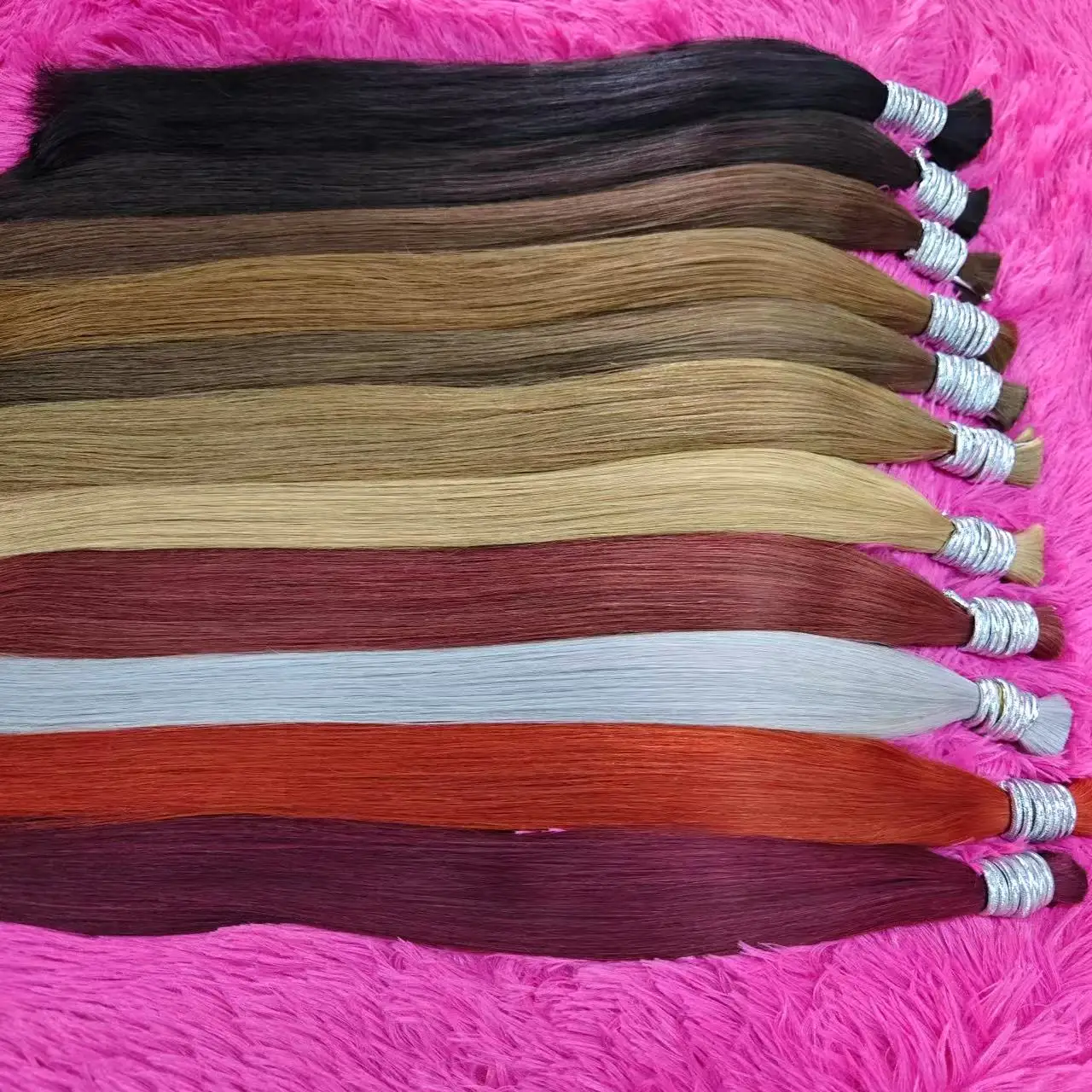 샤인헤어 레미 인모 100% 천연 생모 무가공 베트남산 벌크 인모 붙임머리