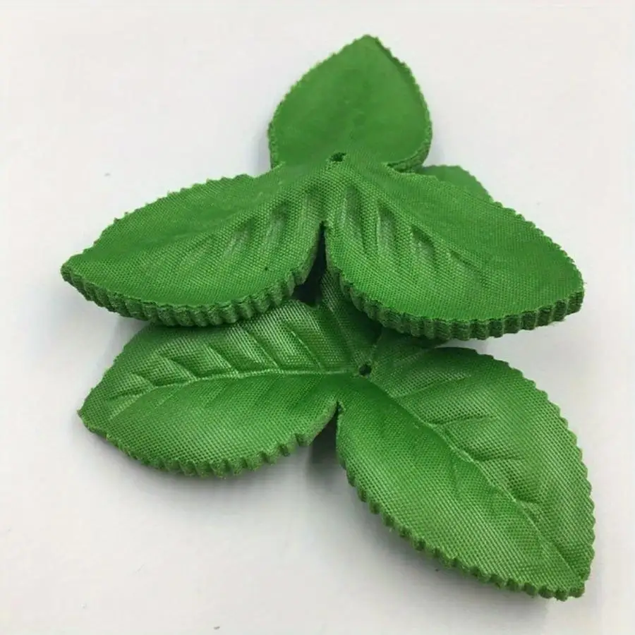 1/5/10/20/50/100pcs Artificial Rose Leaves/Realistic Green Foliage, Ideal for Wedding Bouquets, Wreath Making, Christmas, Thanks