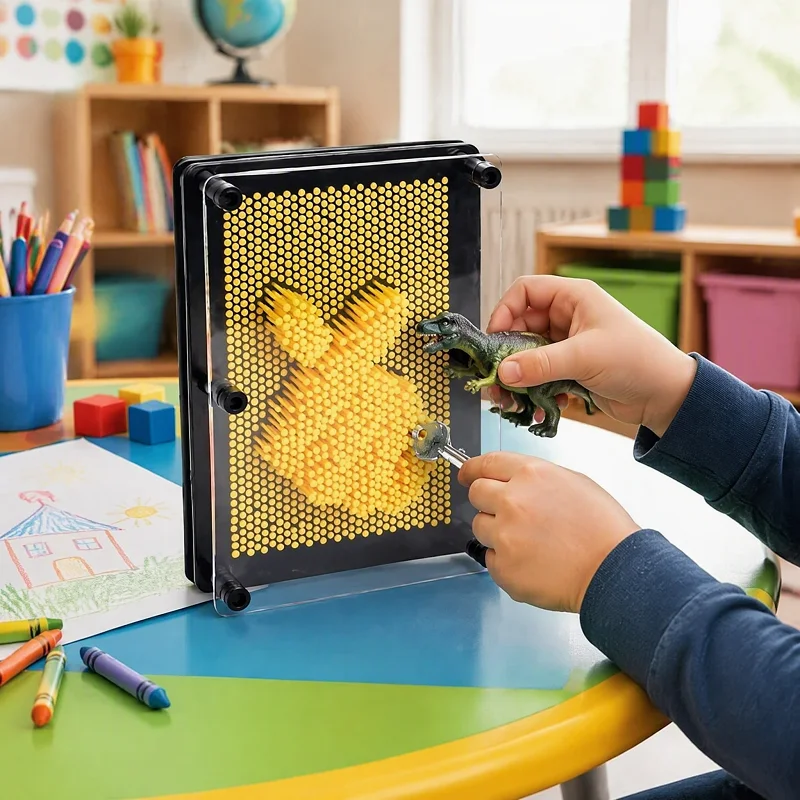Giocattolo 3D fai da te per impronte mani - Scultura in plastica per clonare, pannello per impronte facciali con ago, regalo creativo e innovativo da scrivania per bambini
