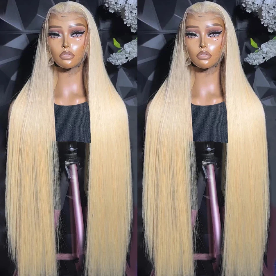 613 Blonde Straight 13x6 HD Transparent Lace Front Human Hair Wigs Brazilian Glueless 13x4 Colored Lace Frontal Wig For Women