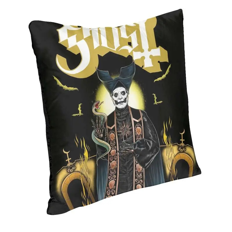 Fashion Ghost Swedish Heavy Metal Rock Band Cushion Cover 45x45 Velvet Throw Pillow Case for Car Square Pillowcase Home Decor