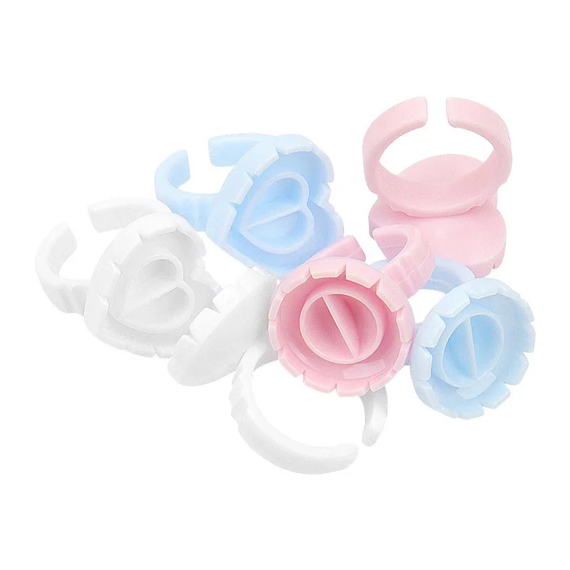 100 قطعة بالجملة المتاح رمش الغراء مروحة كأس خواتم لاش لوازم حامل الحاويات الصباغ رمش تمديد أدوات JJMGJ01