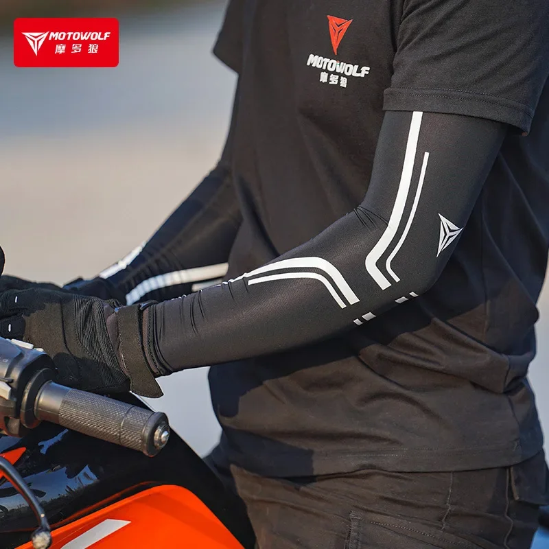 Motorcycle UV protection Summer Outdoor Riding Sunscreen Sleeve Cover Ice Silk Cool Breathable Comfortable Ice Arm Sleeves