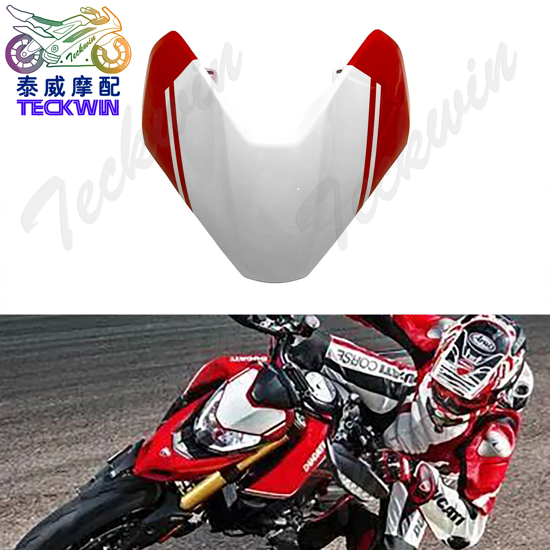 

For Ducati Hypermotard 950 2019-2021 Red/White Upper Front Headlight Fairing