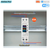 Tuya Smart WiFi Power Meter 63A Circuit Breaker Switch Overcurrent Overload Protect APP Monitor Power Consumption Remote Control