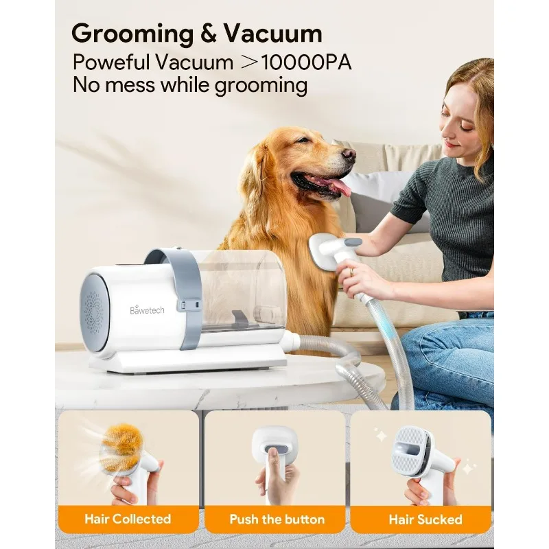 Dog Grooming Vacuum, 2.5L Large Capacity, 10000PA Powerful Suction 99% Pet Hair, 4 Grooming Tools for Dogs Cats Home Cleaning