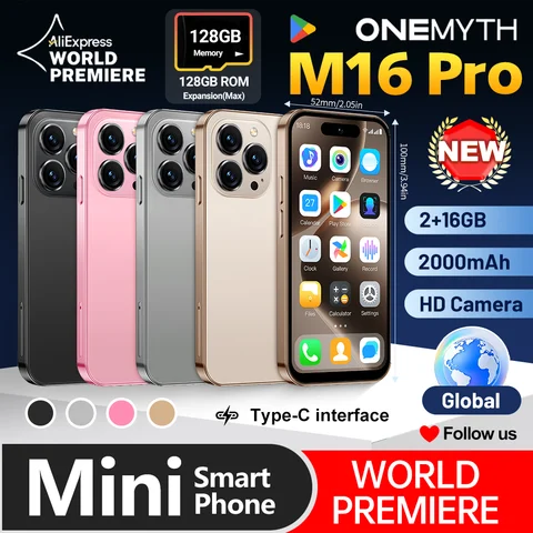 WORLD PREMIER SOYES ONEMYTH 미니 스마트폰 16Pro 4.0인치 안드로이드 10, 듀얼 SIM, 2000mAh, 5MP 카메라, 2GB+16GB, 얼굴 잠금 해제
