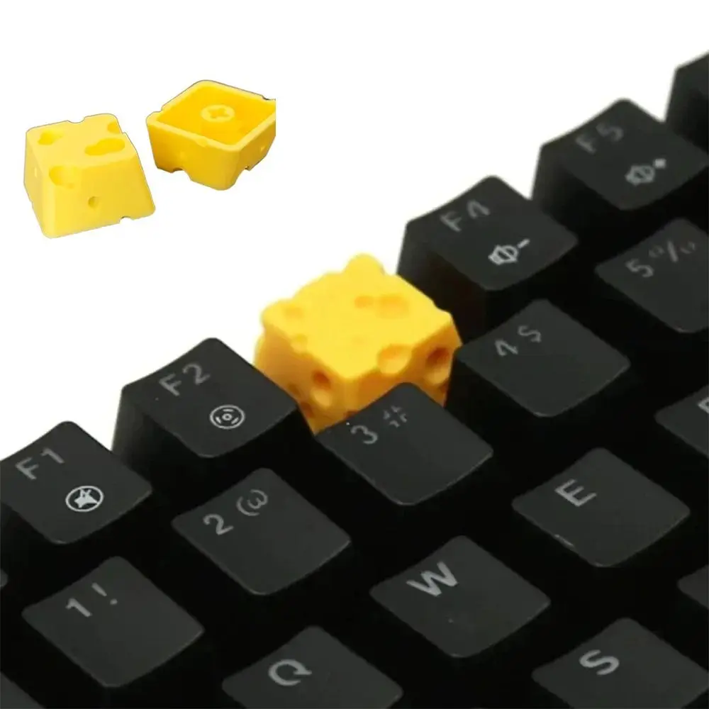 4pcs 3D Printing Chesse Cake Keycap Universal Food Shaped Cheese Artisan Keycap Personality Creative Design