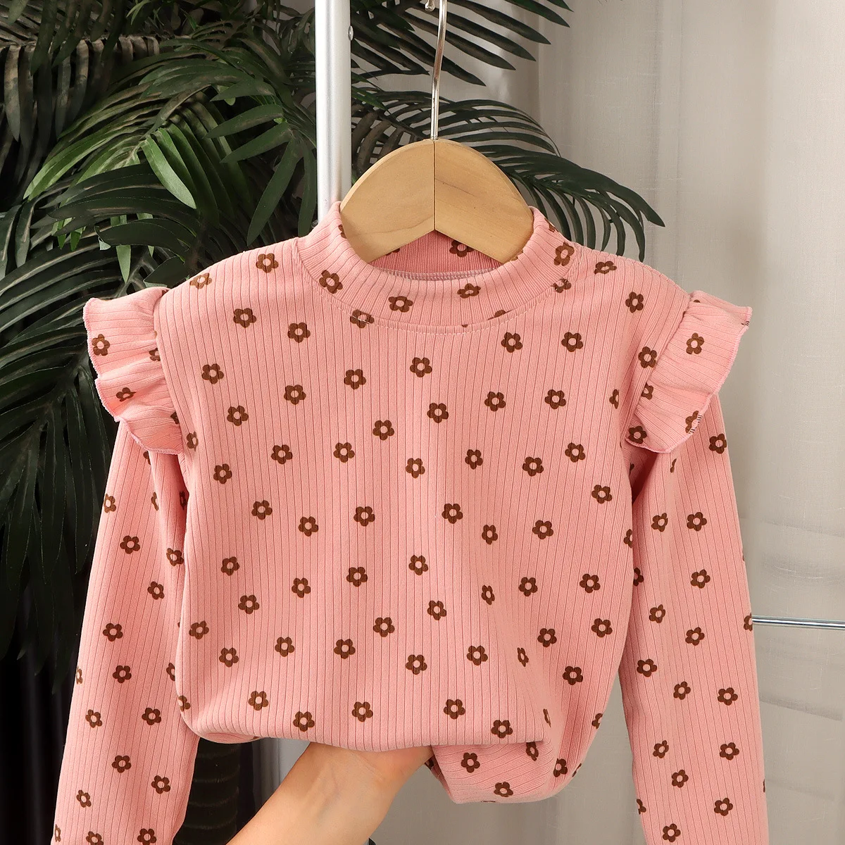 Fashionable Korean-style Long Sleeve Versatile Print Children's Autumn Dress for Girls New Girl's Topwear And Underwear