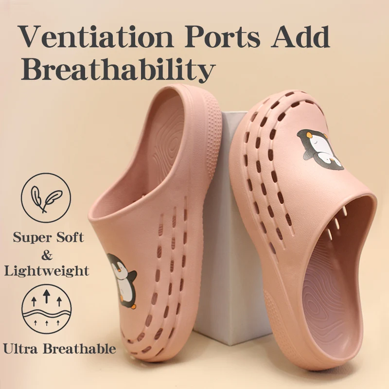 Penguin Printed Pet Hospital Shoes and Clogs Women Men EVA Anti-Slip Doctors Working Footwear Medical Nursing Shoes X08 view 2