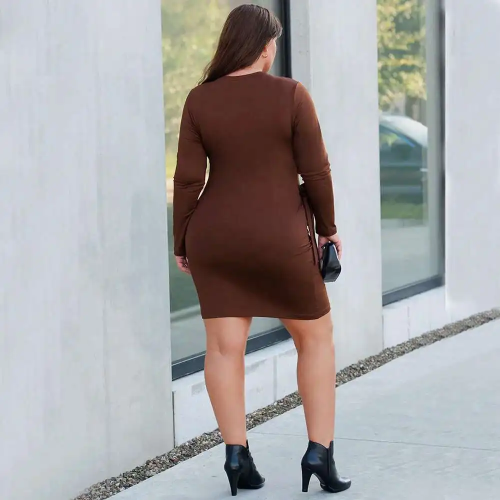 حجم كبير المرأة بلون مطوي حقيبة الأرداف خطوة واحدة تنورة الجولة الرقبة سليم صالح مزاجه فستان الحفلات عادية Y2k