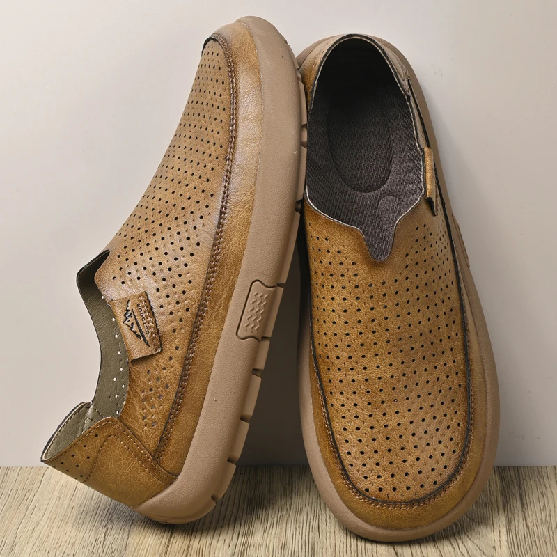 Men's Plus Size Casual Shoes Four Seasons Loafers Moccasins Soft Sole Slip on Flats Outdoor Driving Shoes Fashion Business Shoes