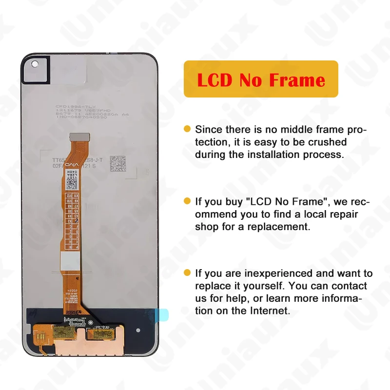 LCD Display Touch Screen Digitizer Assembly Replacement Parts for VIVO IQOO Neo3 5G Z1 Z1X V1981A V1986A V2012A, 6.57\