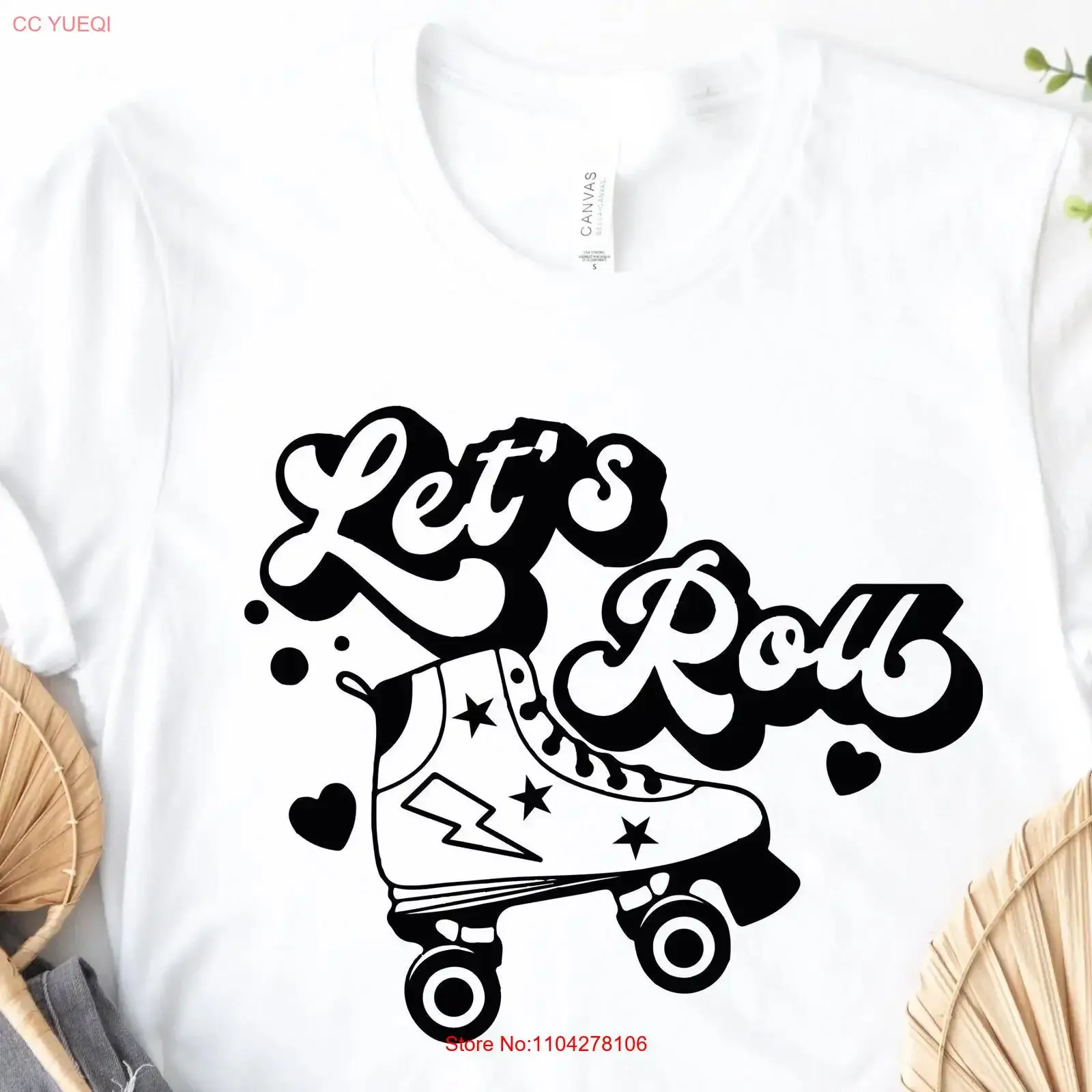 Camiseta Let's Roll con diseño de patines vintage, estilo Ringer, para verano, Derby, con efecto lavado, informal, versátil y cómoda para hombre