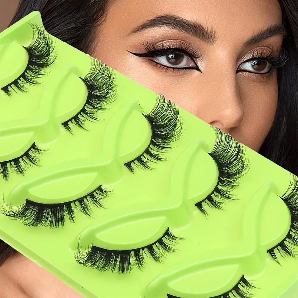 5 Pairs Half Lashes 3D Mink Lashes Faux Mink Fluffy Lash Soft Full Thick Wispy Eyelash Dramatic False Eyelashes Makeup