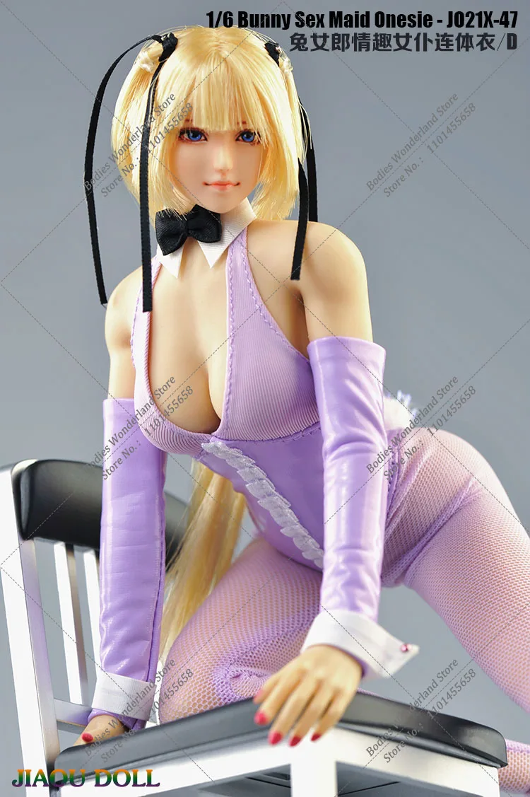 1/6 Scale Women's Bunny Sex Maid Onesie Jumpsuit Bodysuit Clothes High Shoes Accessory Model for 12 inches Action Figure