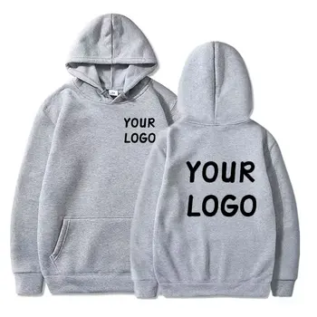 DIY Custom Your Brand LOGO  Men Women Casual Hoodie  Top Solid Color Pullover Street Personality Sweatshirt Custom Gifts 4