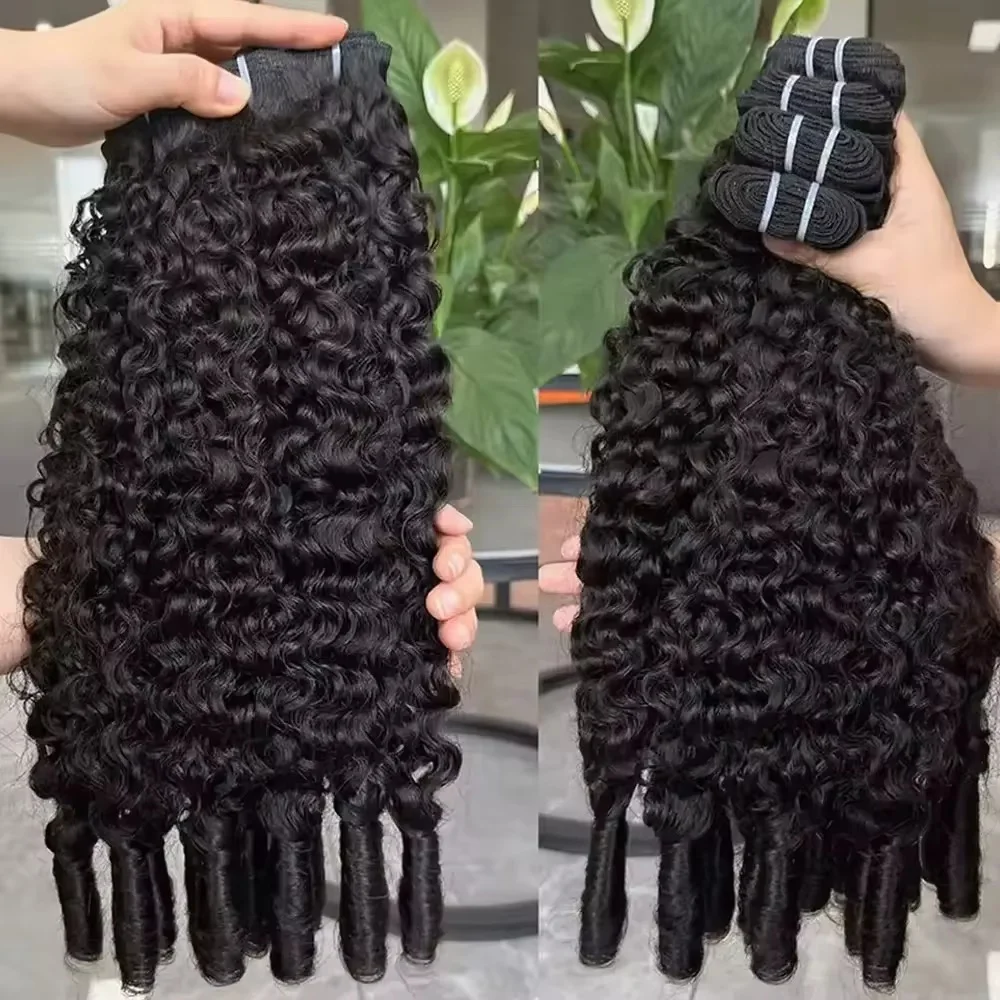 Burmese Curly Wave Bundles Virgin Human Hair 26 28 30 32 Inch 3/4 Bundles Burmese Spiral Curly End Bundles Human Hair Extensions