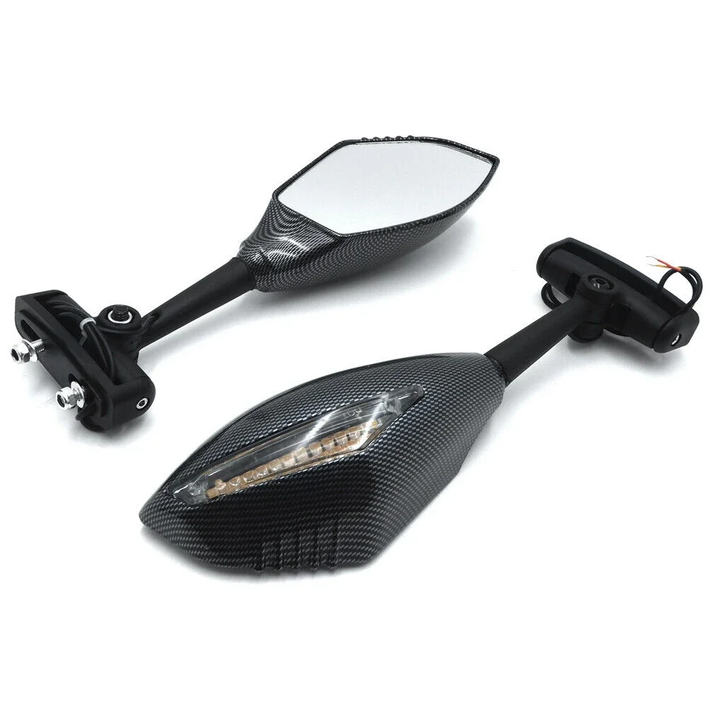 LED Turn Signal Integrated Mirrors for Suzuki GSXR 600 750 Hayabusa Yamaha YZF R6 Kawaski ZX10R Motorcycle parts