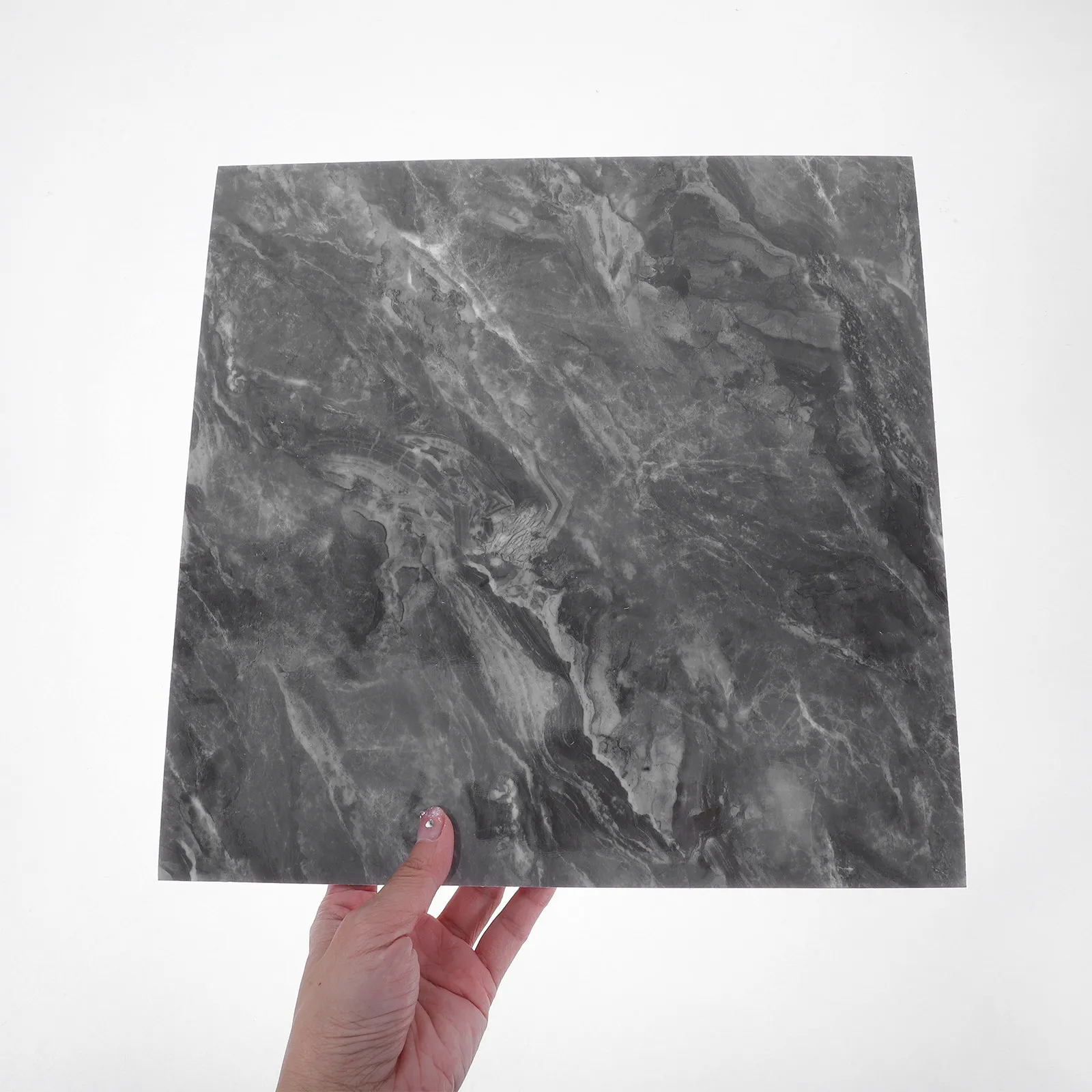 10Pcs Peel and Stick Marble Effect Tiles Self-Adhesive Wall Covering Easy Installation Kitchen Bathroom Bedroom Living Room