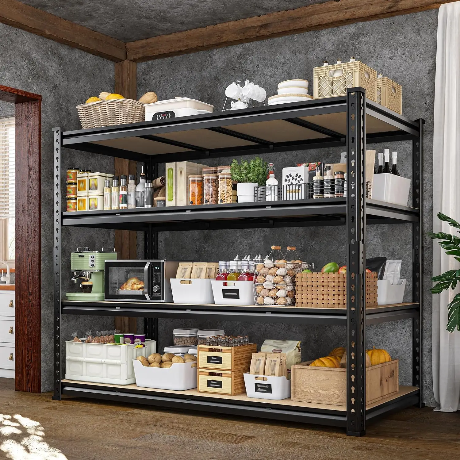 Heavy Duty Storage Shelf 2040LBS Adjustable Metal Shelving Garage Warehouse 55