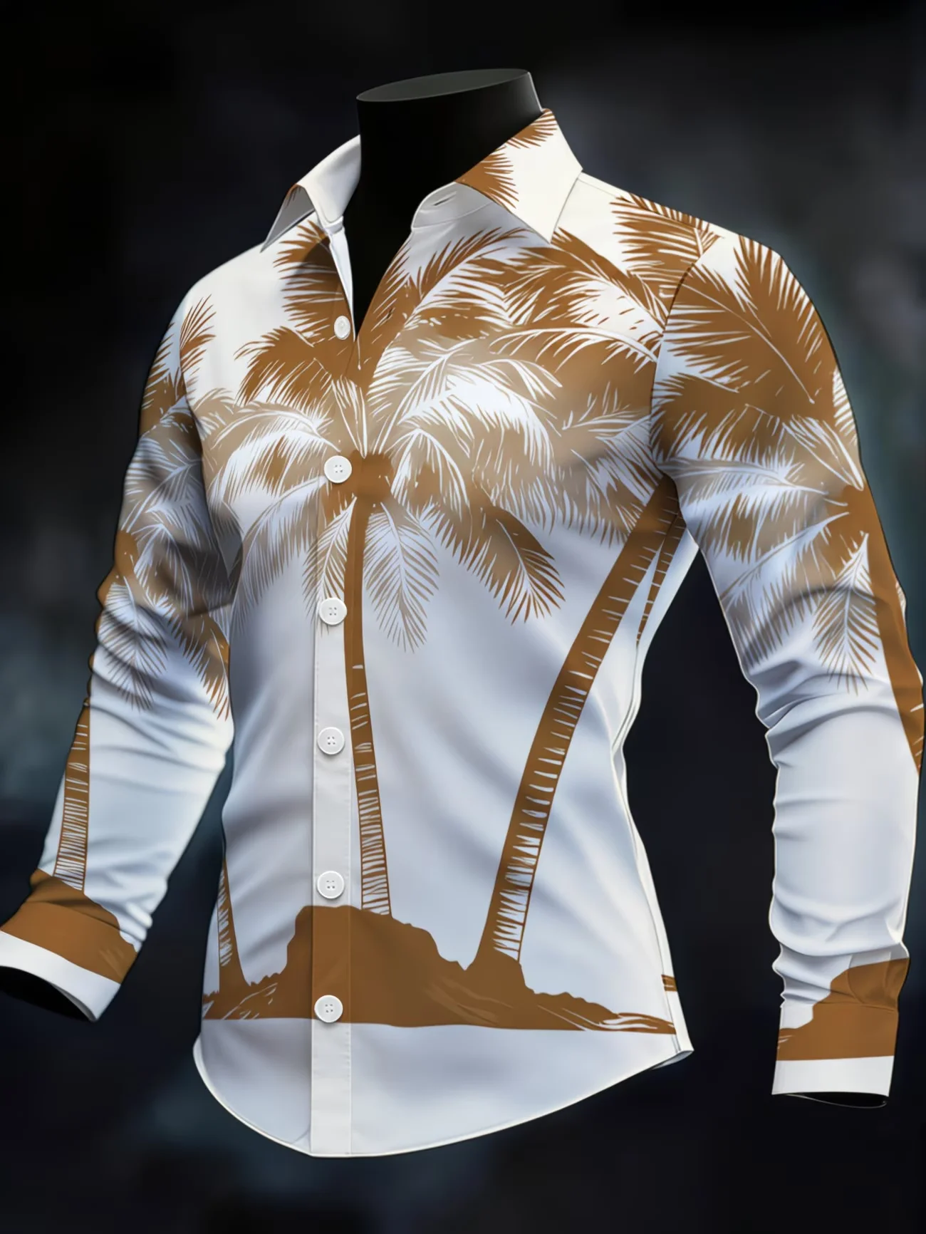 New Exaggerated Clown Big Mouth Printed Men's Long Sleeved Shirt  Street Fashion Brand Graffiti Shirt  Trendy Top
