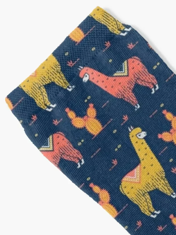 Desert Llama Socks christmas stocking cotton Mens Socks Women's