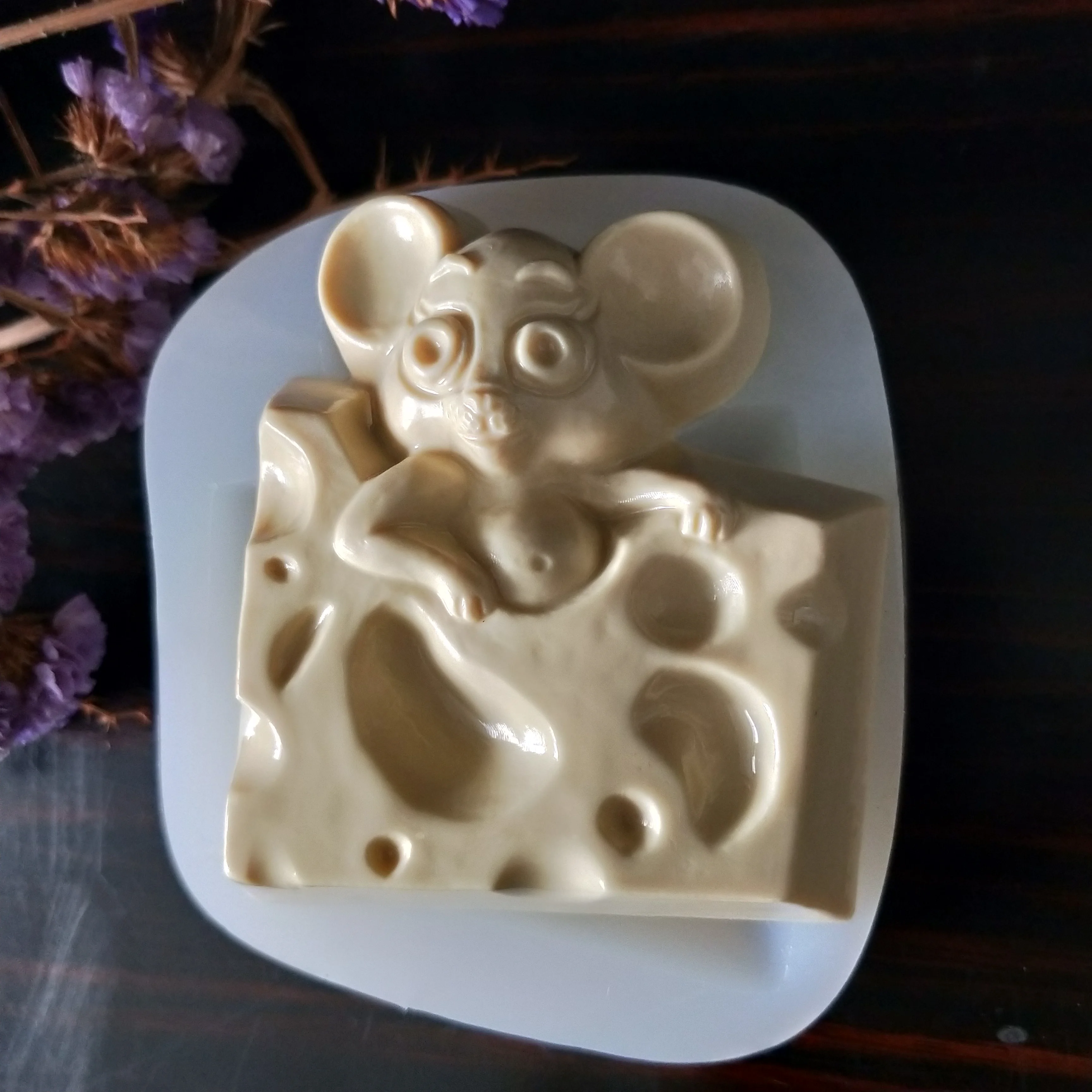 

DW0161 PRZY Mold Silicone Mouse Soap Molds Gypsum Chocolate Candle Candy Mold Year Soap Rat In Cheese Clay Resin 2020 New Moulds