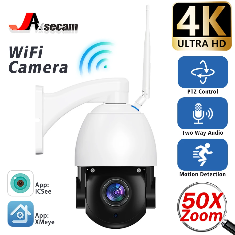 

ICsee 4K 8MP 50x Zoom Wifi PTZ IP Camera Outdoor Human Detection Wireless CCTV Security Protection Surveillance Camera