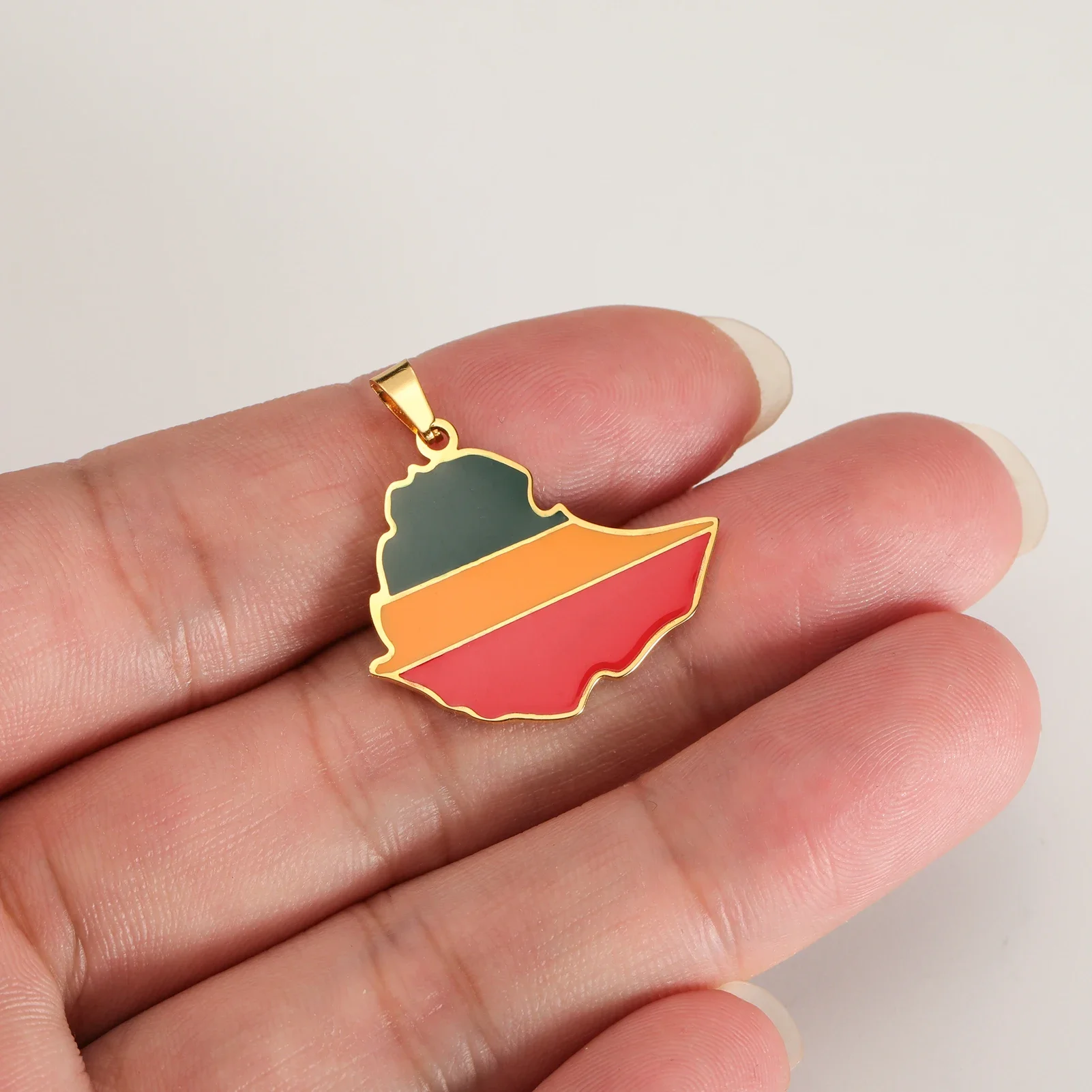 Ethiopia National Map Stainless Steel Pendant DIY Can Be Made as Necklace Accessory for Men and Women
