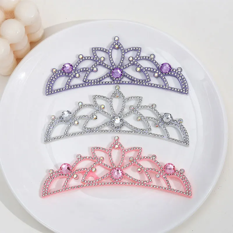 6 Stück Diamant-Blumenkönigin-Applikationen, magische Haarspange, Kronen-Dekoration, DIY-Aufnäher für Kleidung und Schuhe – Detail 1