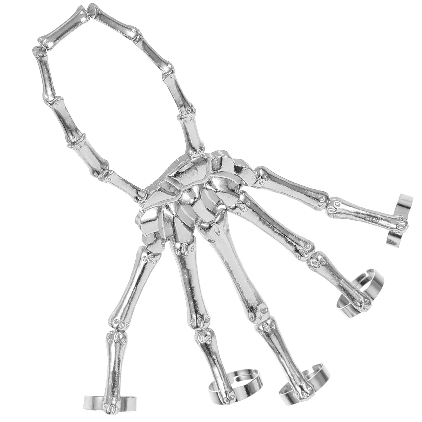 

1pc Skull Bracelet 1.8Cm Alloy Retro Punk Wrist Chain For Men Halloween Vintage Jewelry Cool Biker Accessory Bone Design Hand