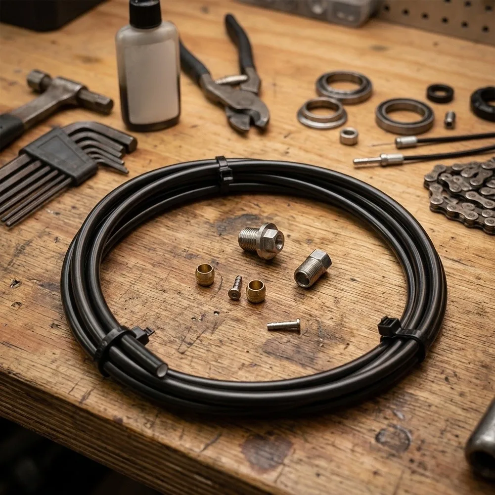 2000mm Hydraulic Disc Brake Oil Hose Tube For R9170 R4720 R8020 RX810 R7020 Black Rubber Pipe With Olive Insert Screw Gasket Kit