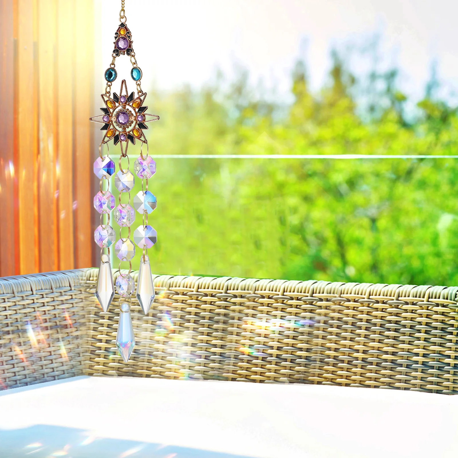 

Solar Jewelry Festival Hanging Decorative Pendants Garden Sun Catchers Car Prism Festive Colorful Design