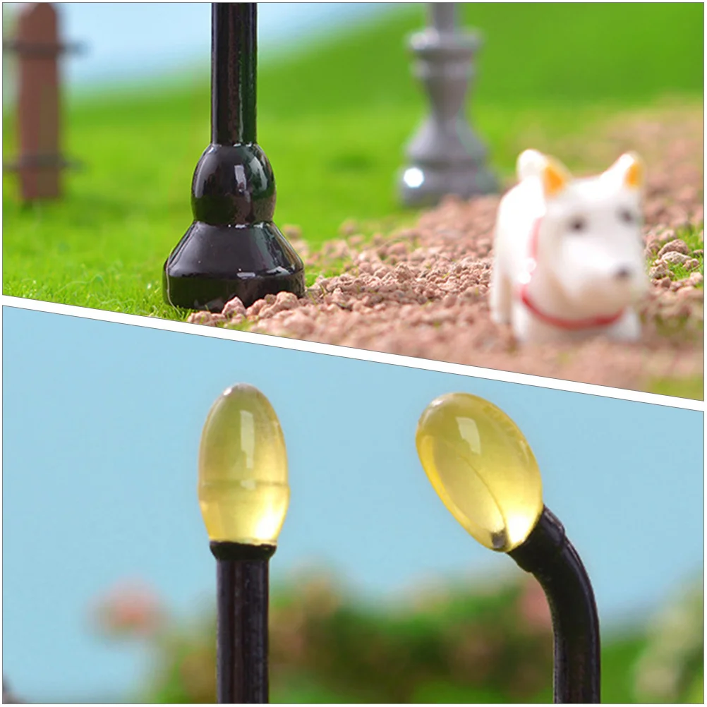 

12pcs Night Street Lamp Decor Miniature Simulation Light Tiny House Decor For House Diy Scene Micro Landscape Props