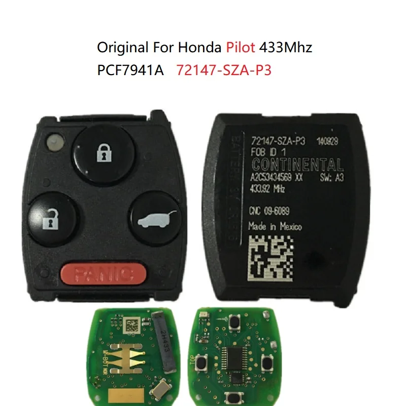 CN003115 Original FCC 72147-SZA-P3 For Honda Pilot 2009-2016 3+1 Button 433Mhz PCF7941A Chip