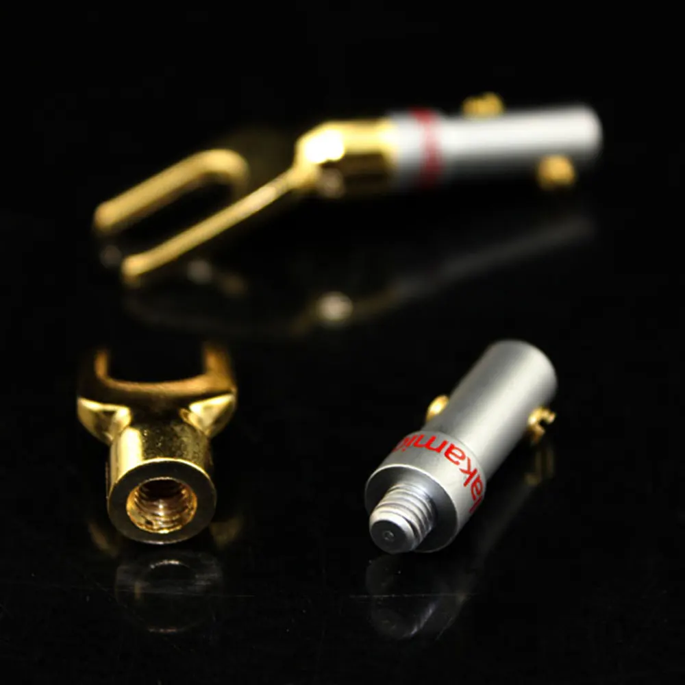 Conector Banana chapado en oro en forma de Y – Bloqueo tornillo - imagen 2