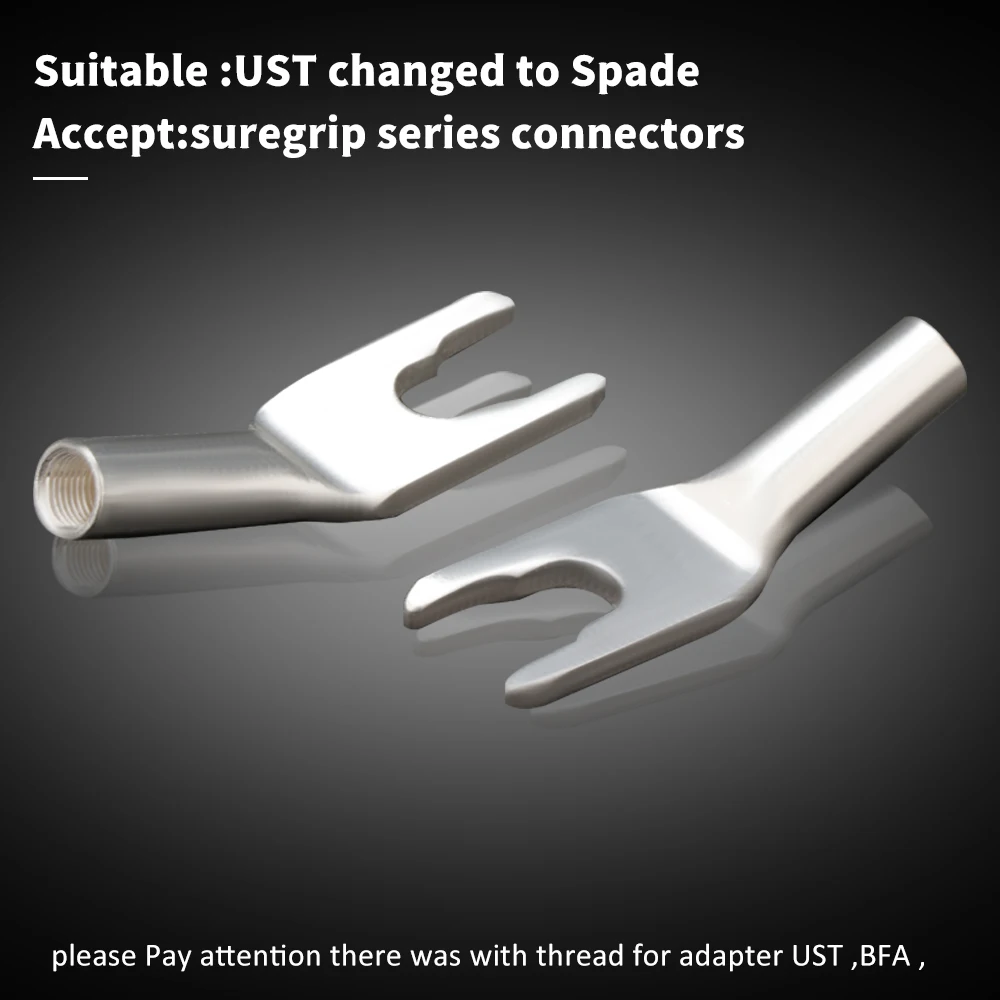 Conectores de alto-falante premium y-spade-cobre banhado a prata sy1511 terminais de plugue de fio de alto-falante para cabo de alto-falante de áudio hifi diy