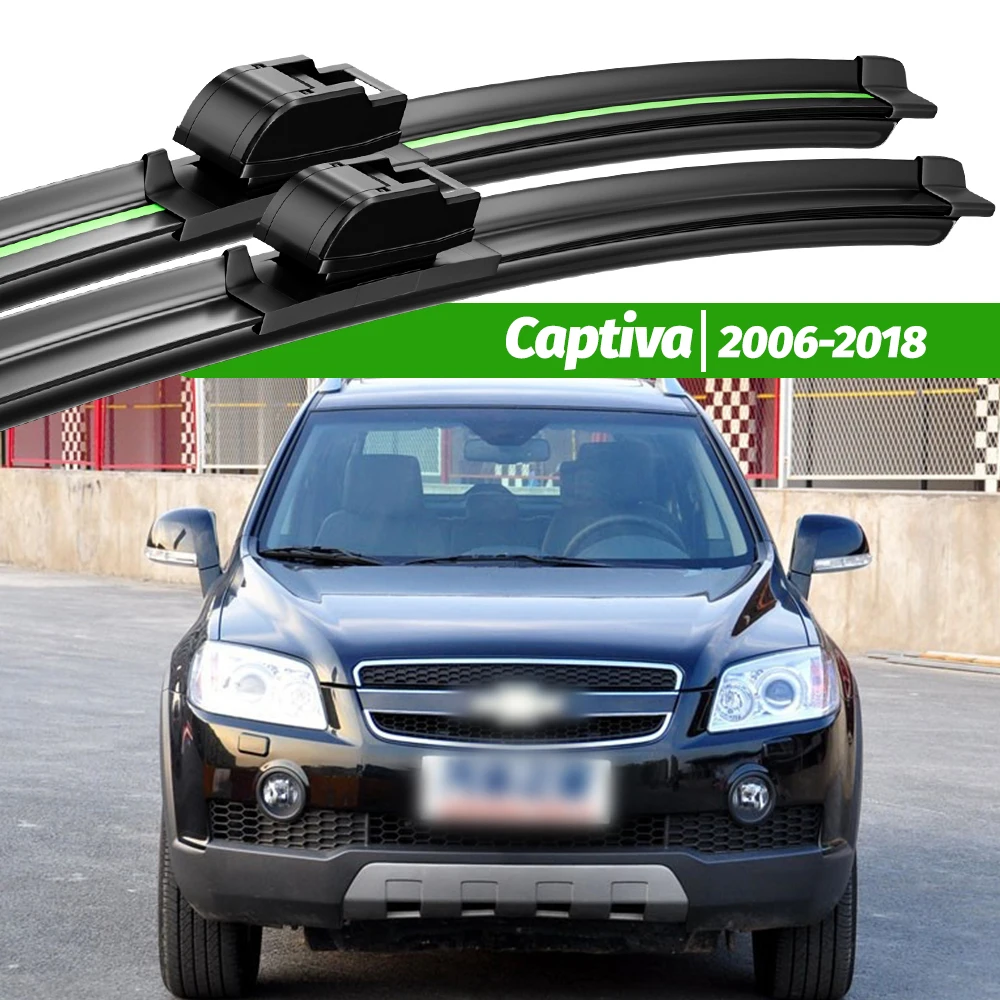 

For Chevrolet Captiva 2006-2018 2pcs Front Windshield Wiper Blades 2007 2010 2014 2015 2016 2017 Windscreen Window Accessories