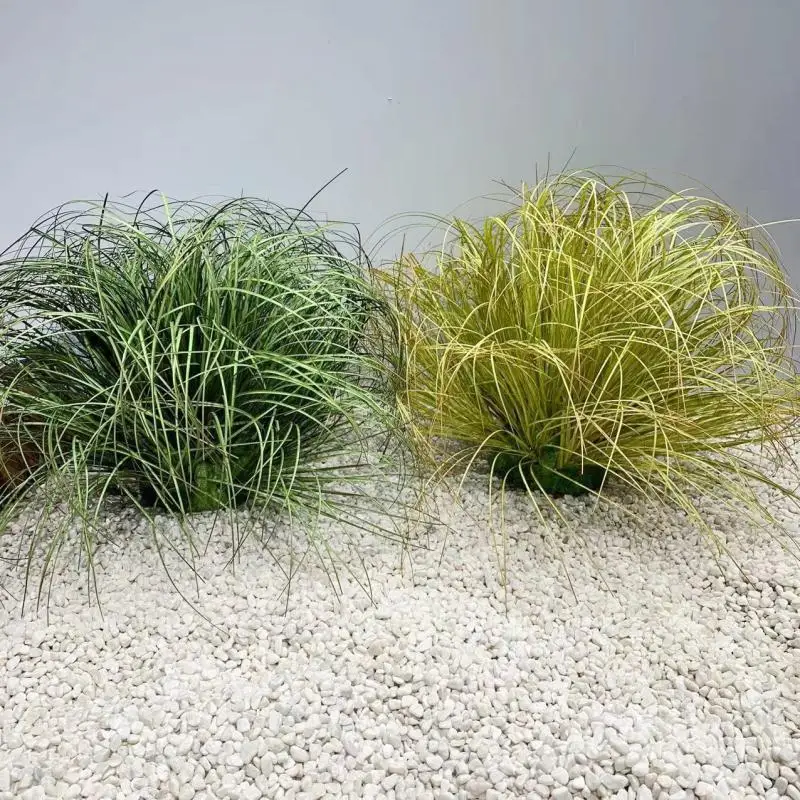 Simulation cassava decorative ornament, fake reed golden silk sepia fine leaf haystack shrub grass landscaping combination