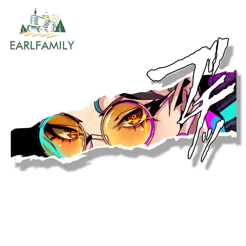 EARLFAMILY Street Punk Chun-Li Fanart Car Sticker Arcade Game Sketch Waifu Decal JDM Cartoon Peek Girl Graffiti Car Stickers view 5
