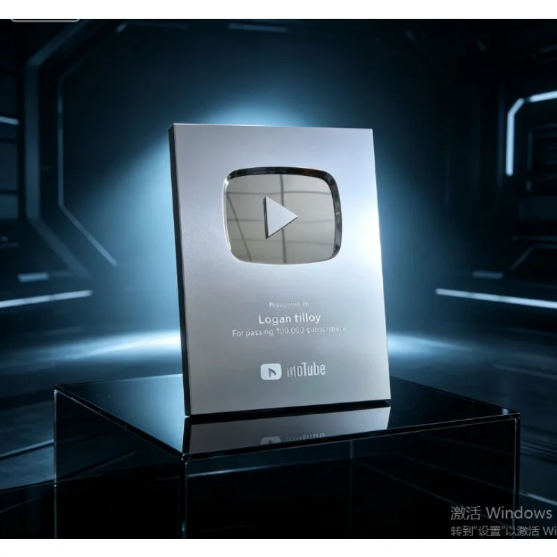 100K For YouTube Play Button Award Aluminum  Award Plaques Custom Gold For YouTube Creator Awards 2026
