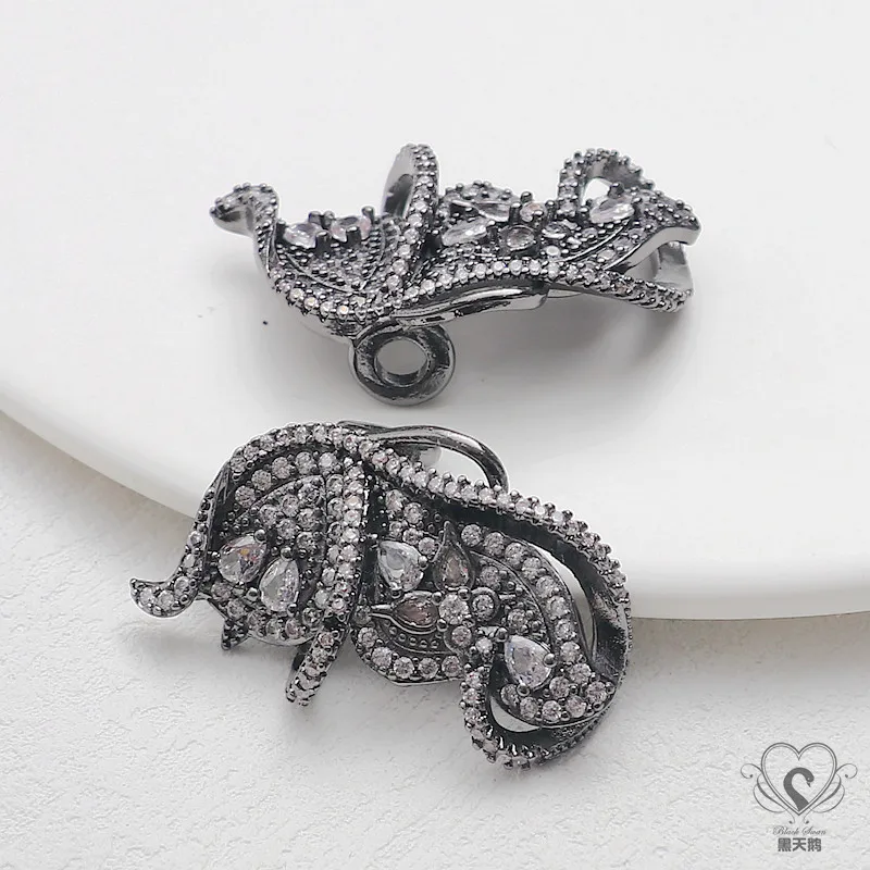 14k Gold-plated Zircon Butterfly Left And Right Wings Pendant DIY Handmade Bracelet Necklace Earrings Bead Spacer Accessories