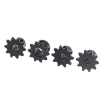 Black 1pc 04C Chain Gear 45# Steel 10 Teeth Industrial Sprocket Wheel With Top Wire Bore 5mm 6mm 8mm 10mm