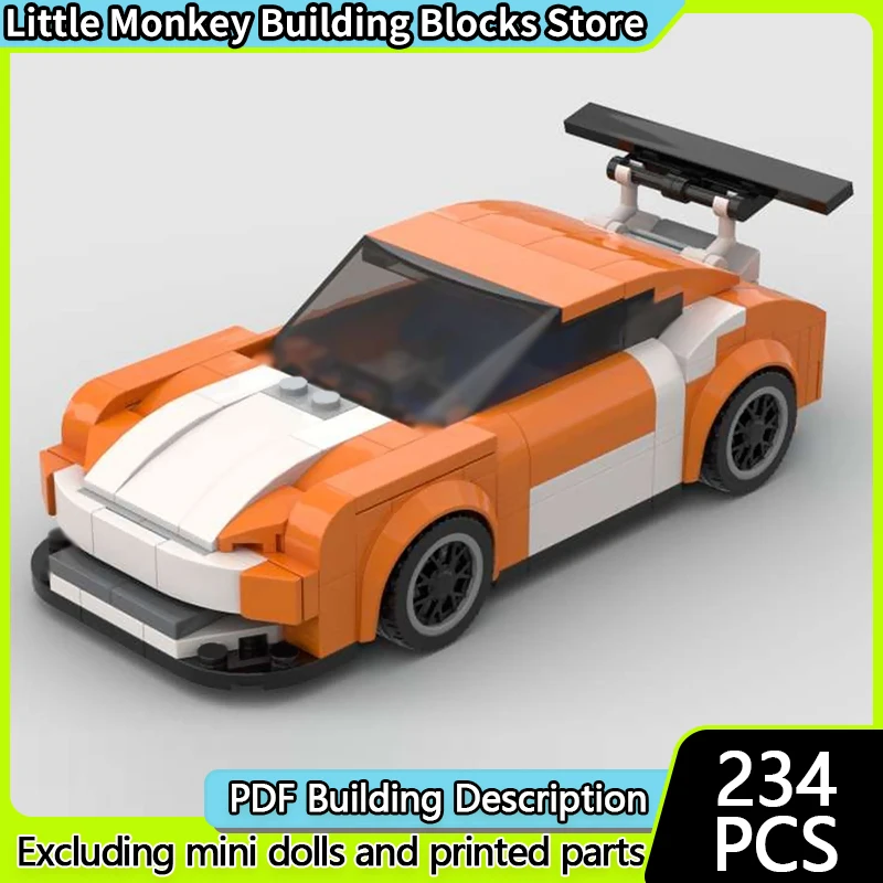 

Speed Racing Car Model MOC Building Bricks Orange GT Sports Car Modular Technology Children Holiday Gifts Assemble Toys Suit