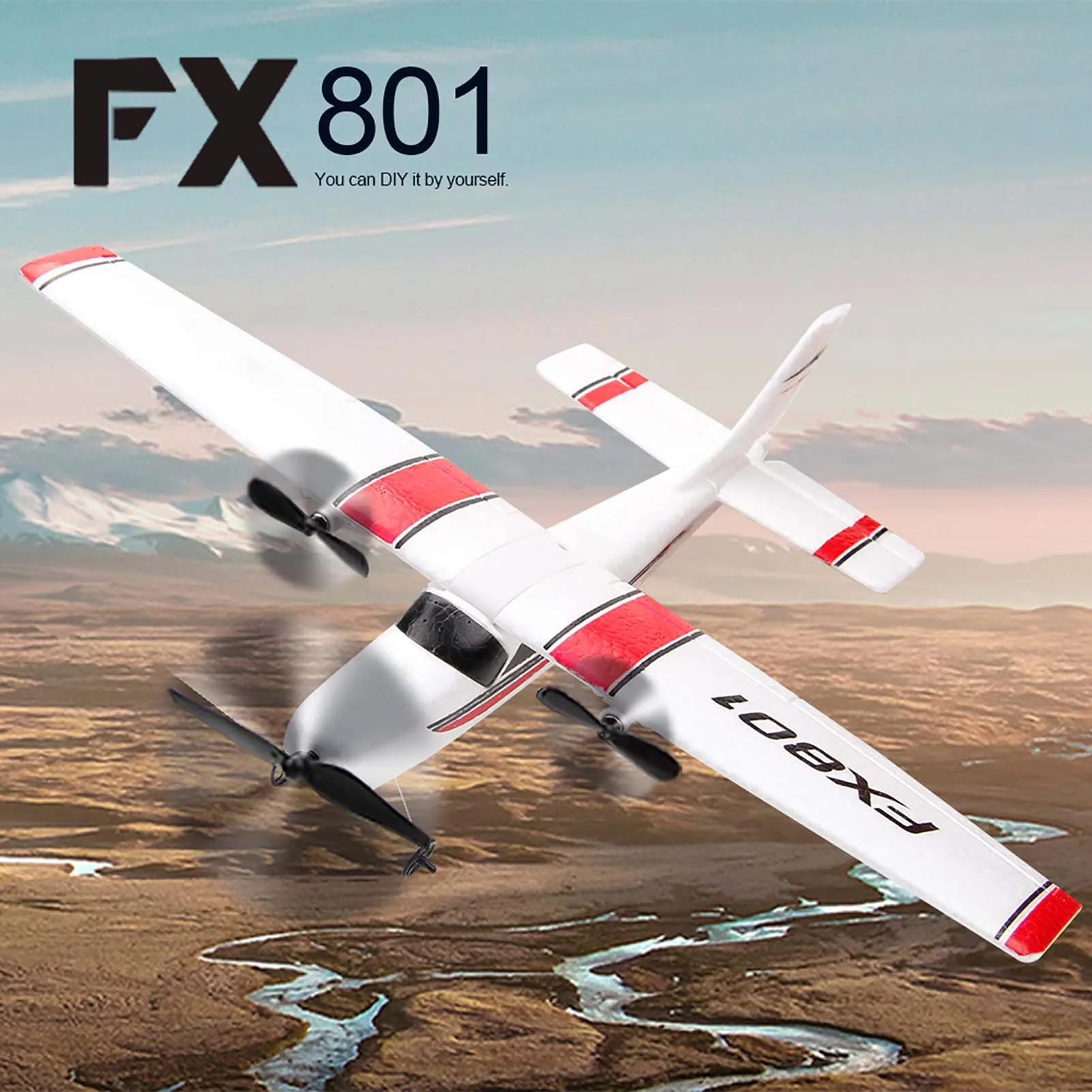 FX801 Airplane 2.4GHz 2CH RC Airplane Aircraft Outdoor Flight Toys for Kids Boys