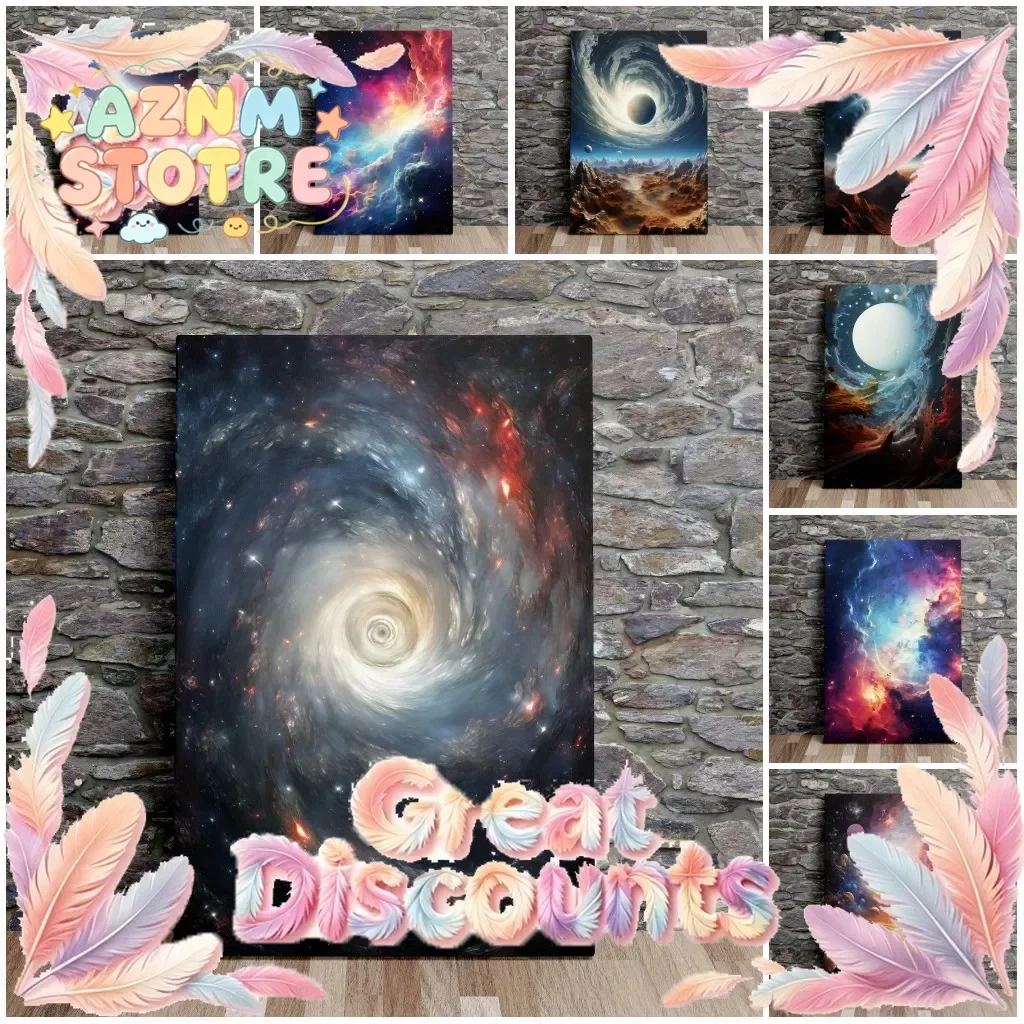Modern Aesthetic Infinite Cosmos Canvas Art Poster Space Starry Sky Nebula Wall Picture Oil Painting Style Prints Home Decor