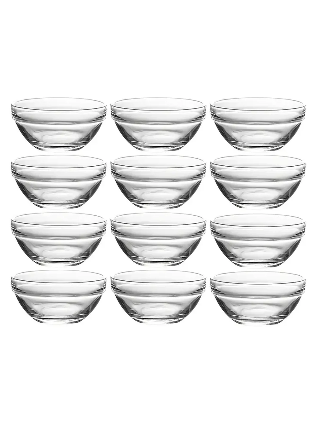 Mini Bowls Glass Bowls for Kitchen Prep, Dessert, Dips, and Candy Dishes, Stackable Dishware safe