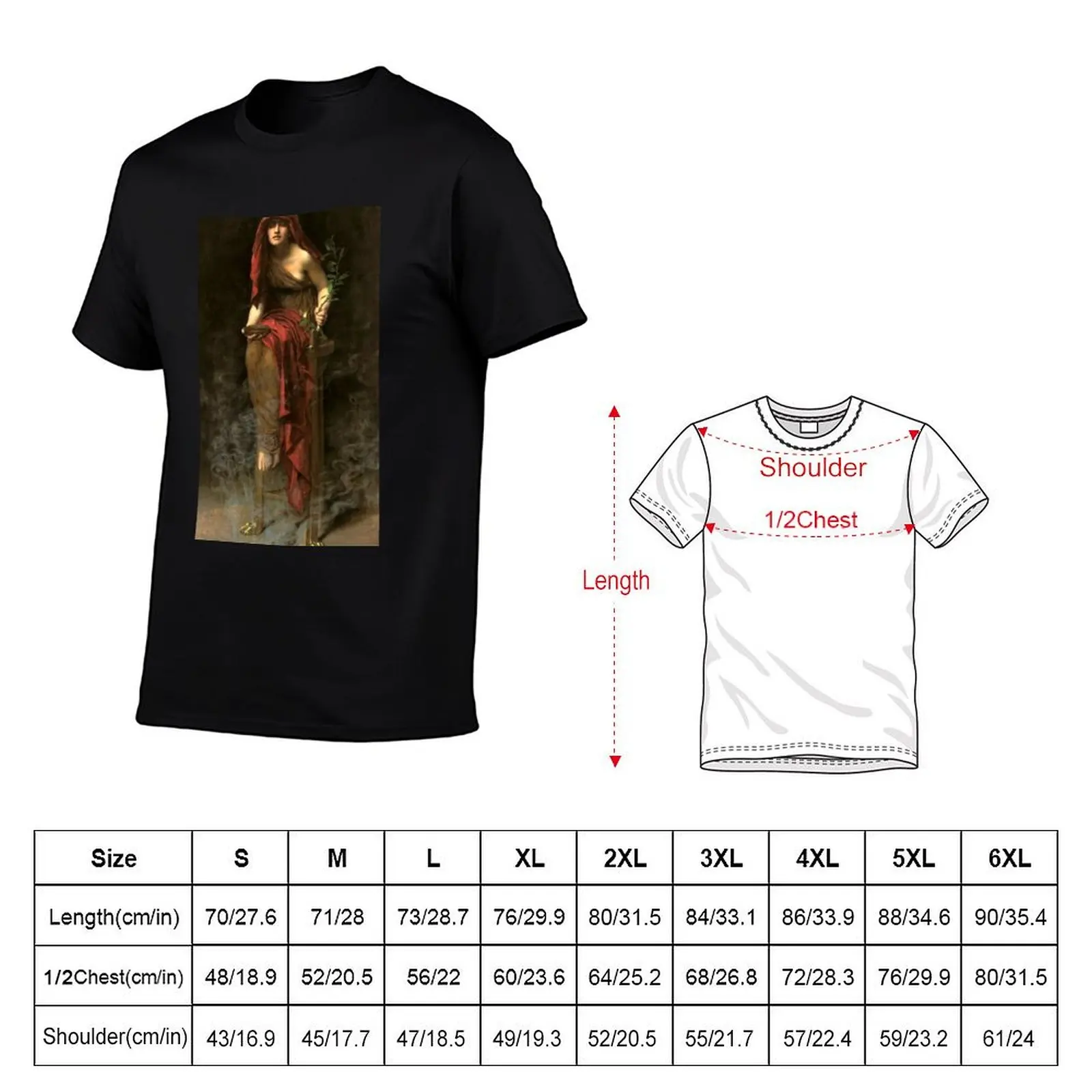 The Priestess of Delphi - John Collier T-Shirt Minimalist Plain Crew Neck T-Shirt